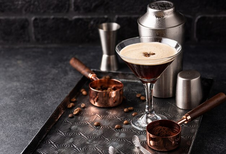 cocktail with coffee beans