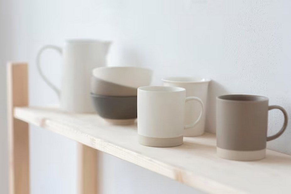Various styles of mugs