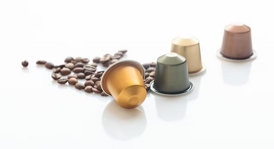 coffee pods with coffee beans