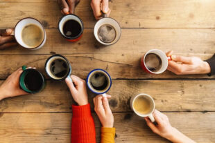 Coffee cups on a table